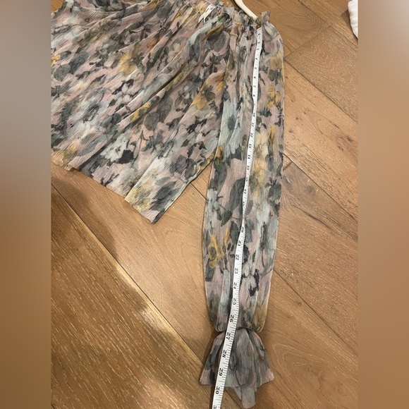 Anthropologie Long Sleeve Printed Sheer Blouse - size medium - Picture 8 of 9